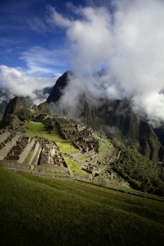 Top View of Ancient Ruins Under White Cloudy Sky